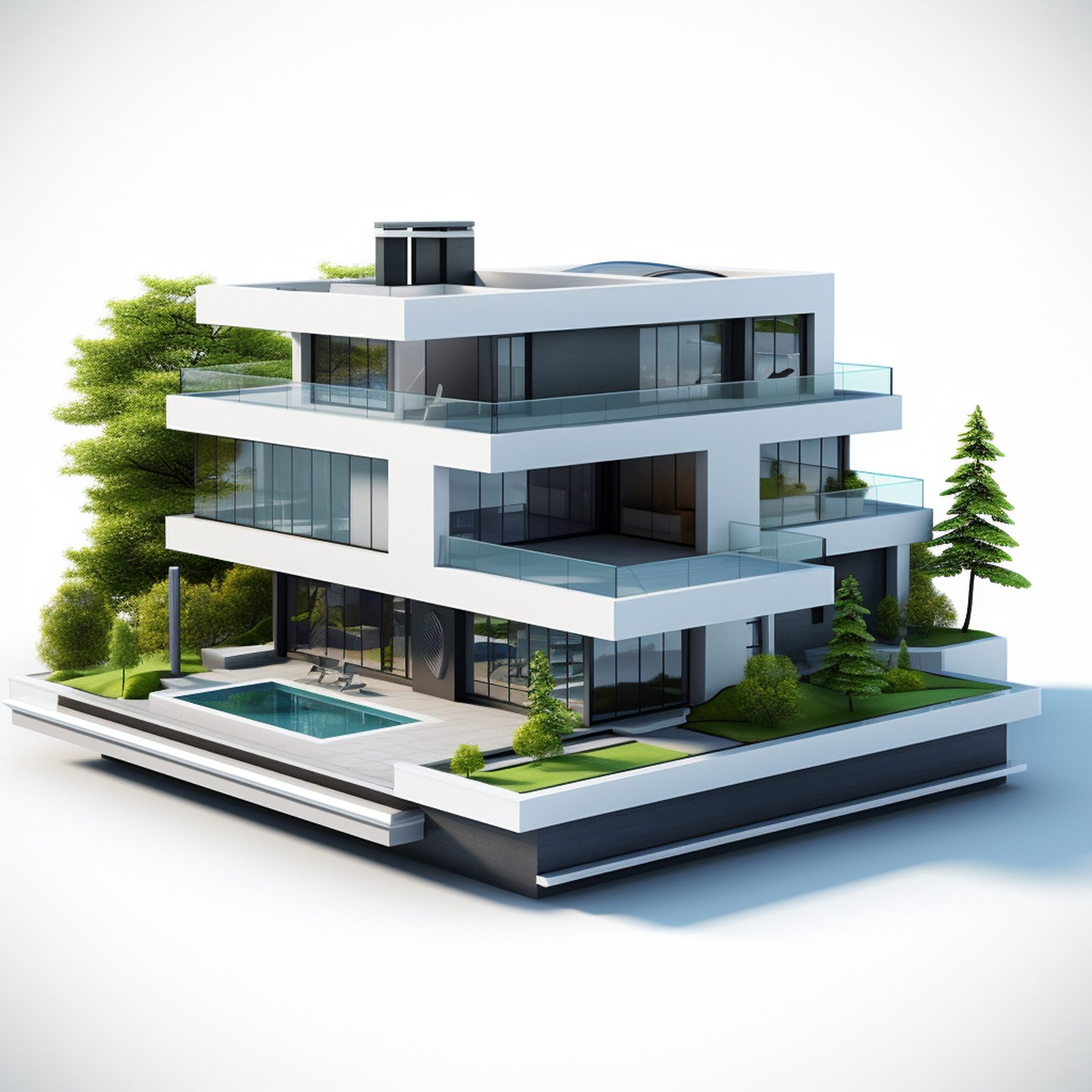 3d rendering house model
